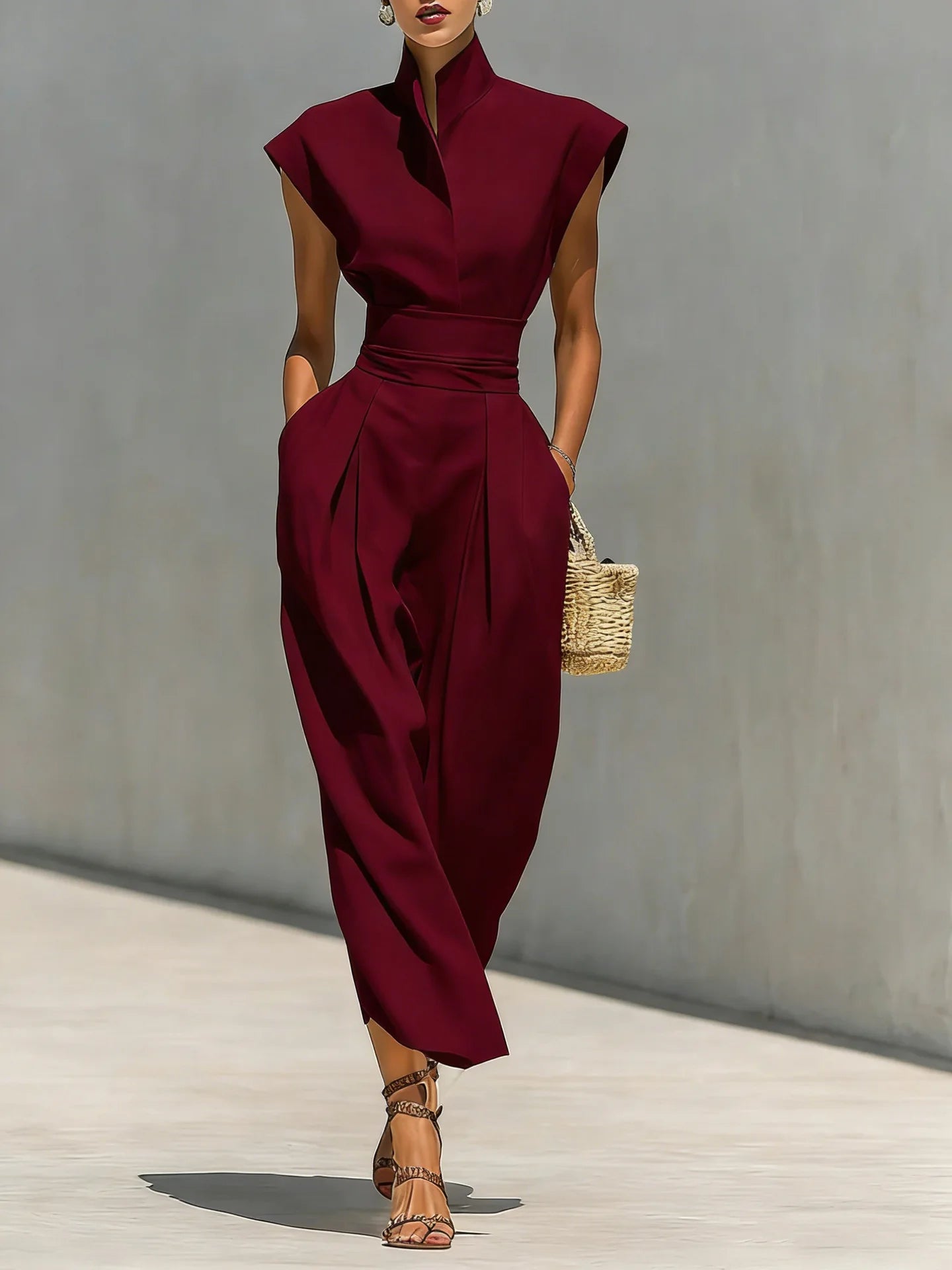 The Vella Midi Dress | High-Neck Sleeveless | Summer Formal Dress