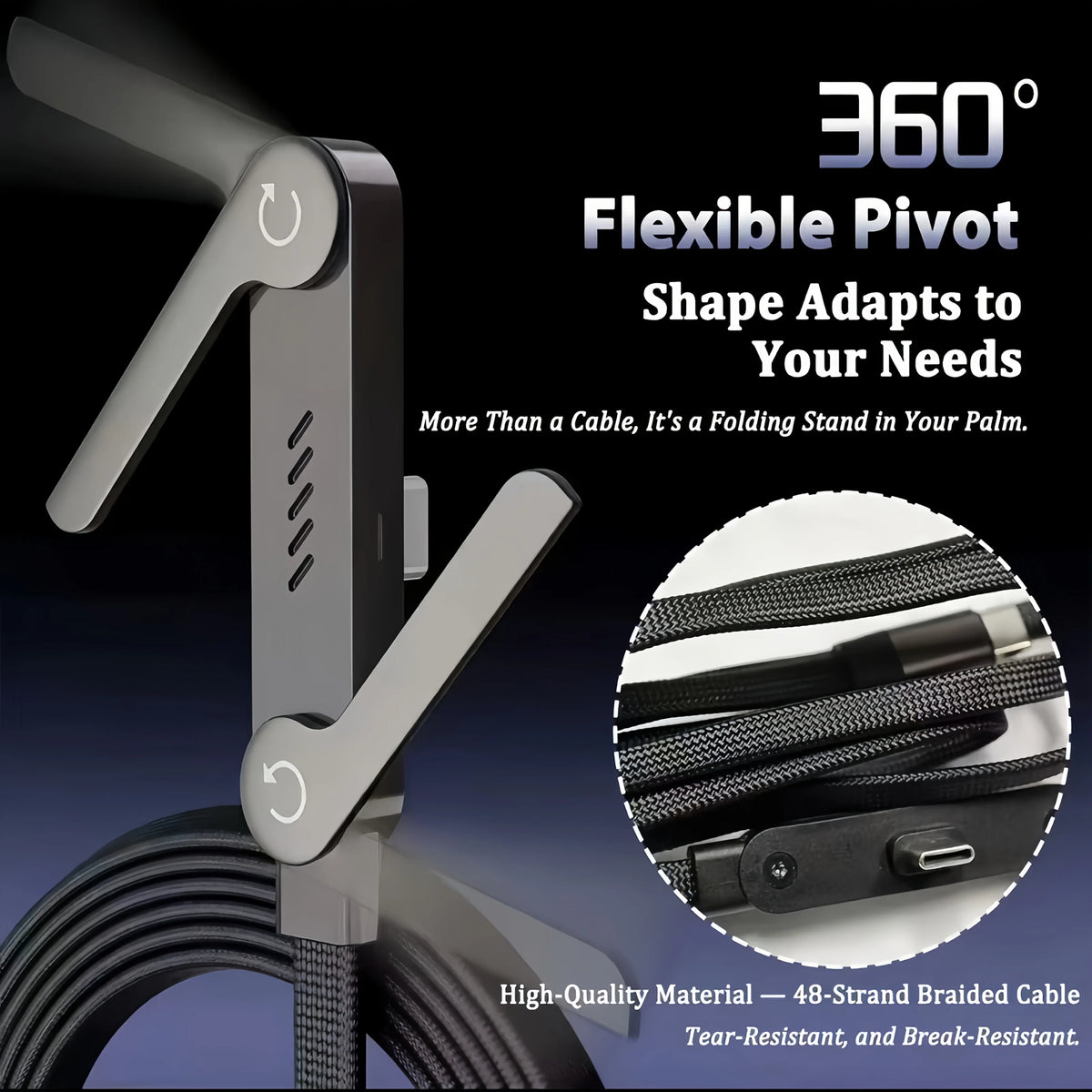 2-in-1 Charging Cable & Phone Stand | 240W Super Fast Charge