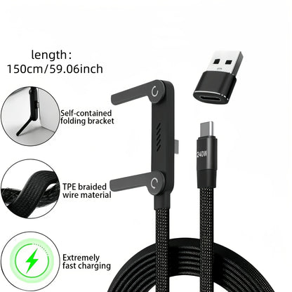 2-in-1 Charging Cable & Phone Stand | 240W Super Fast Charge