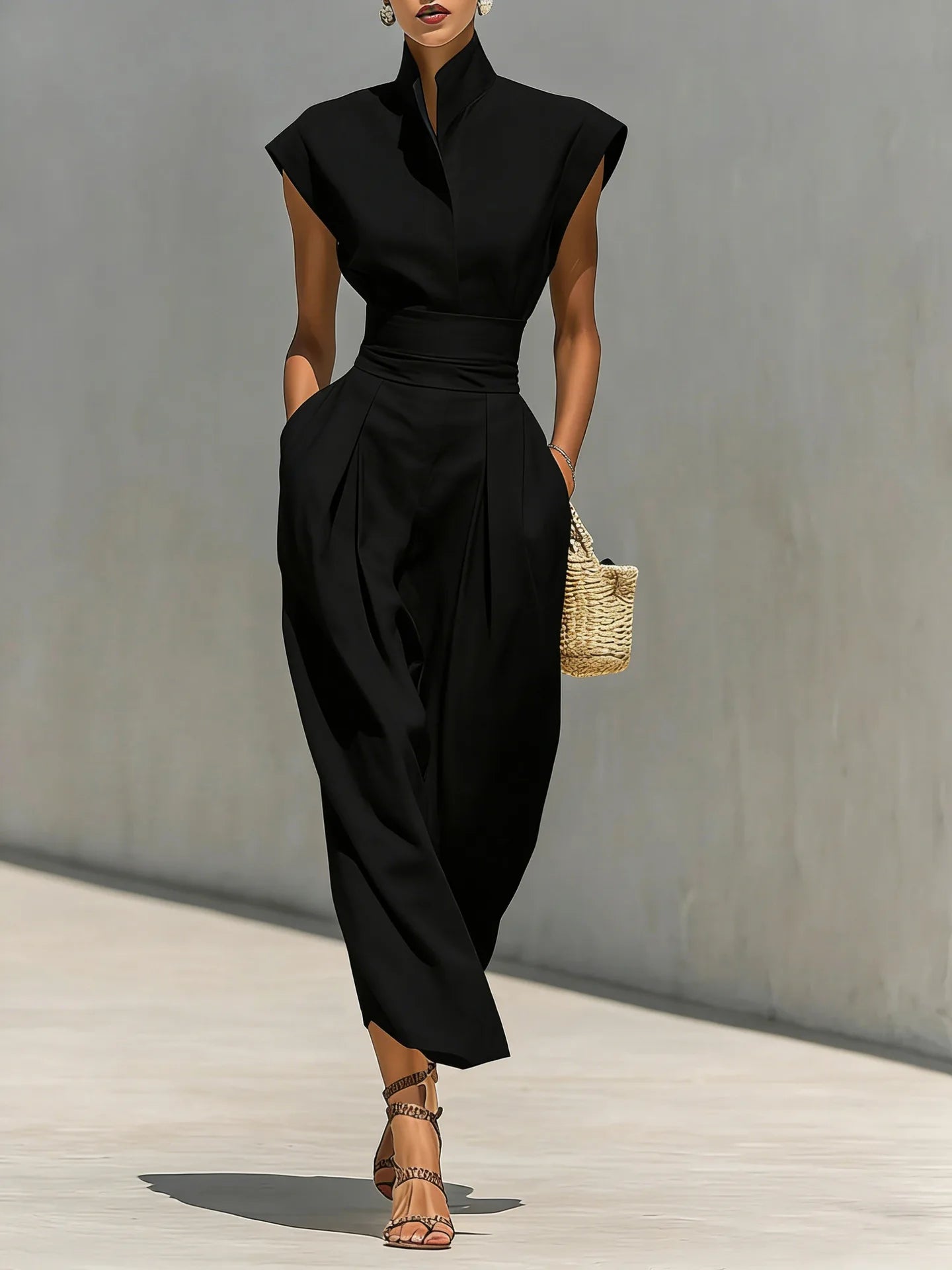 The Vella Midi Dress | High-Neck Sleeveless | Summer Formal Dress